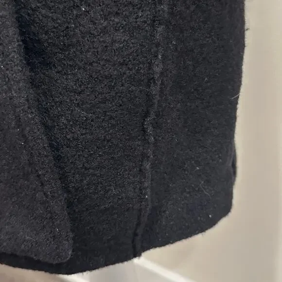 J. Crew Black Daphne Italian Boiled Wool Top Coat Sz 2 Old Money Preppy Heritage - Picture 8 of 12